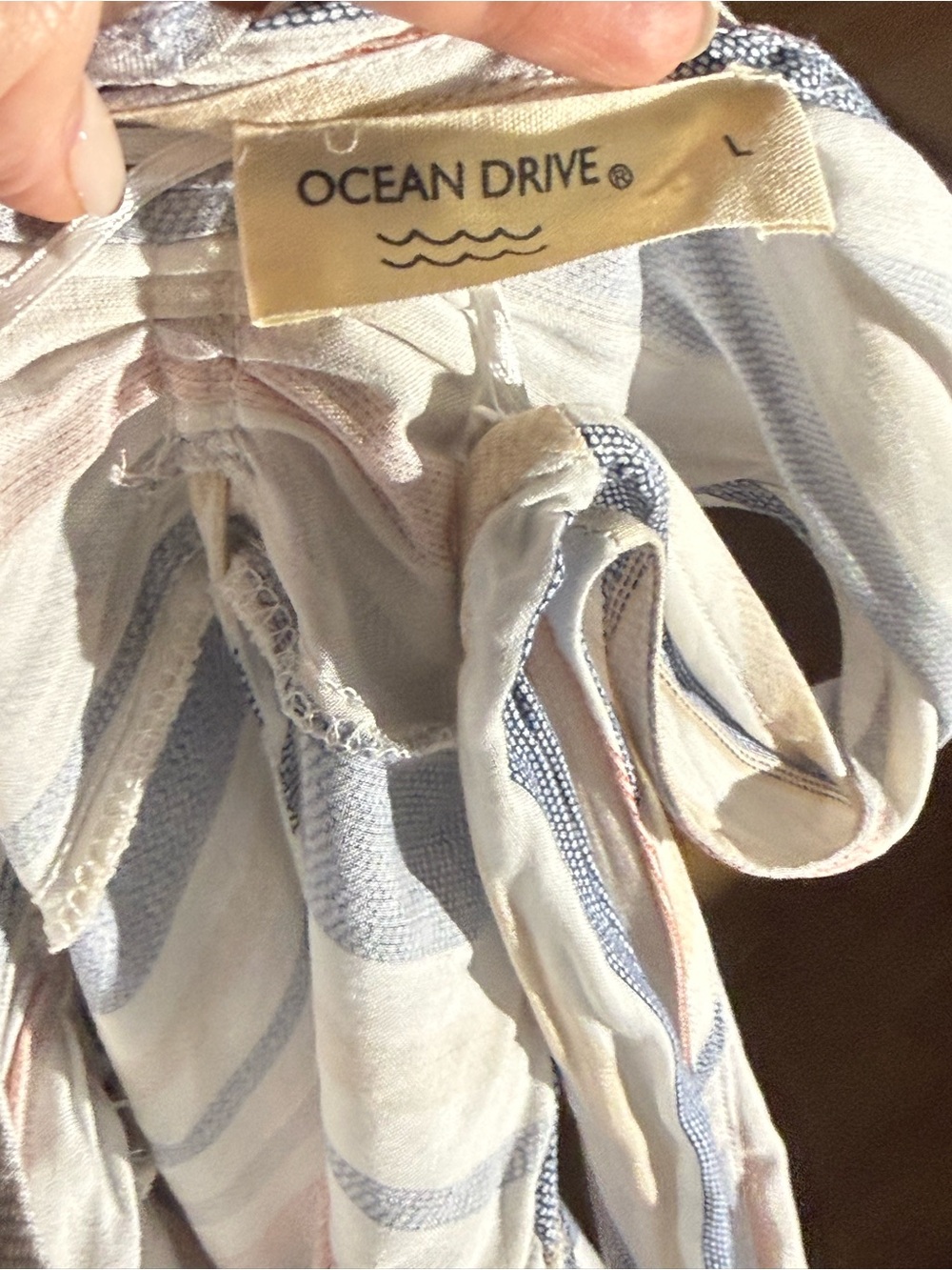 Ocean Drive Light Blue & White Striped Swim Coverup
